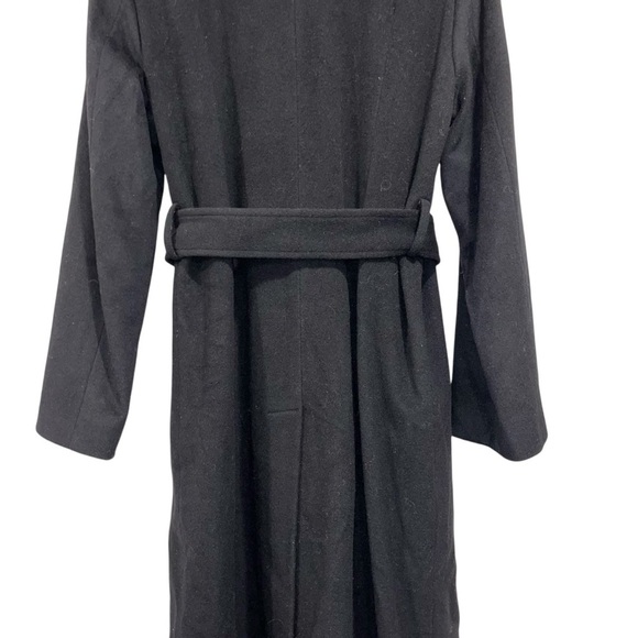 JUCCA trench coat black size 10 wool belted double breasted fall winter NWT New - Picture 10 of 15